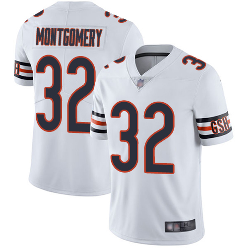 Chicago Bears Limited White Men David Montgomery Road Jersey NFL Football 32 Vapor Untouchable